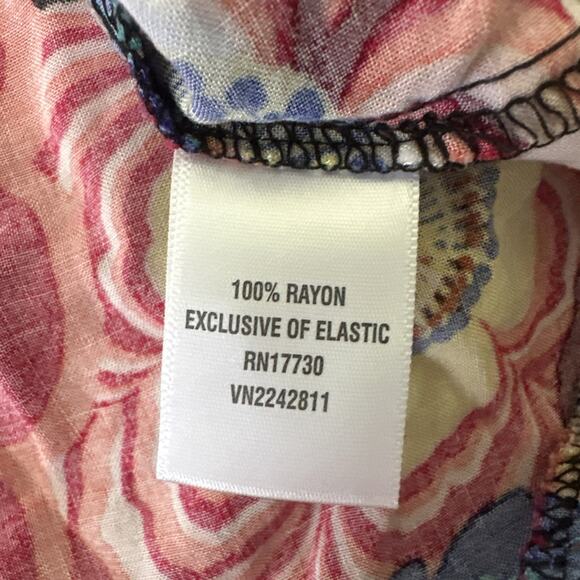 PURE ENERGY Women Dress 1X Colorful Maxi Halter Tiered Smocked Tropical Sundress - Picture 7 of 12